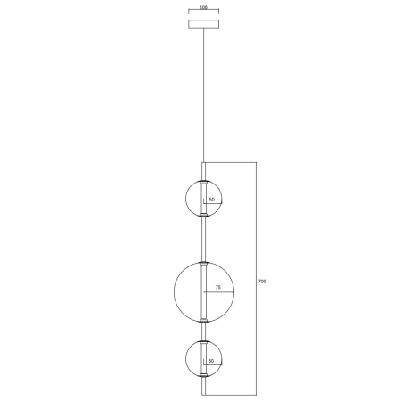 Pionowa, złota lampa wisząca, zmienna barwa LP-002/3V z serii DORADO