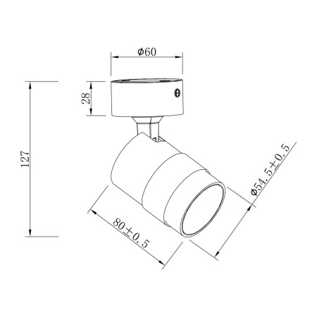 Mały, ruchomy reflektorek sufitowo-ścienny LP-770/1W WH z serii ANILLO