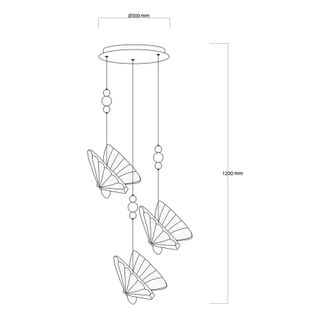 Modernistyczna lampa wisząca motyle LP-1715/3P z serii MARIPOSA - 7