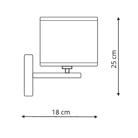 Klasyczny, jednoramienny kinkiet do sypialni LP-114/1W BK z serii CECINA