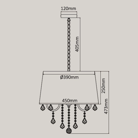 Stylowa lampa wisząca do sypialni LP-5005/5P SREBRNA z serii MONA