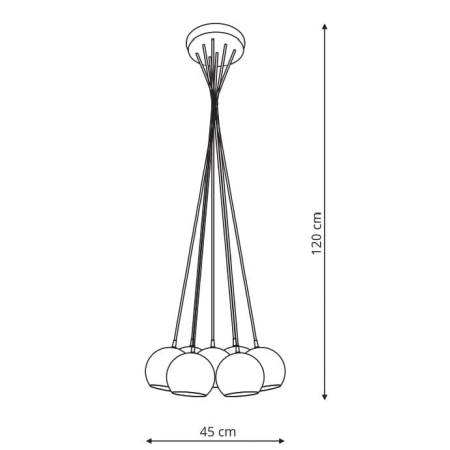 Dekoracyjna lampa wisząca, szare kule LP-22872/7P GRAFIT z serii PUNTO