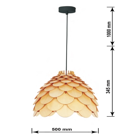 Żyrandol z dekoracyjnym abażurem ⌀50cm LP-101335/1P L z serii BURGO