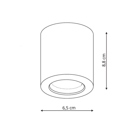 Czarny spot punktowy, nieruchomy GU10 LP-6510/1SM BK z serii FARO