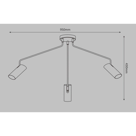 Minimalistyczna lampa sufitowa z tubami LP-17001/3C BK z serii FUTURO