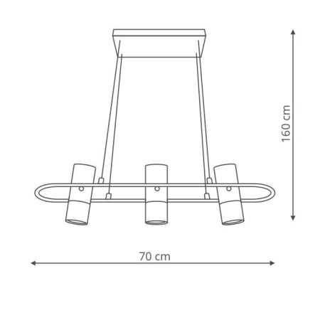 Nowoczesna lampa wisząca, listwa nad stół LP-1111/3P z serii BOVINO