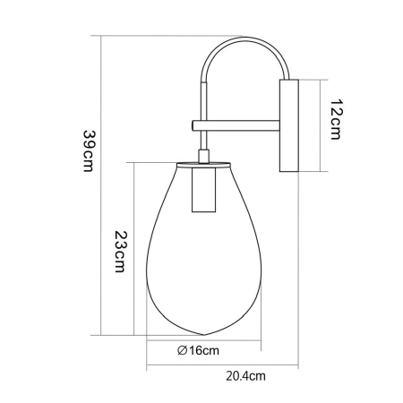 Dekoracyjna lampa ścienna na wąskim ramieniu LP-1214/1W z serii FONDI