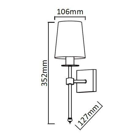 Elegancka lampa ścienna do sypialni LP-2118/1W CHROM z serii CASOLI