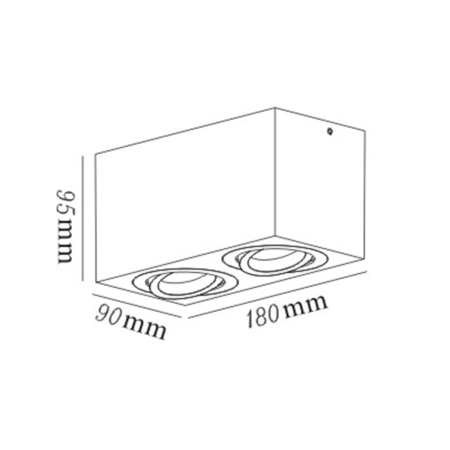 Dwupunktowy spot, box regulowany GU10 LP-5881/2SM BK z serii LYON