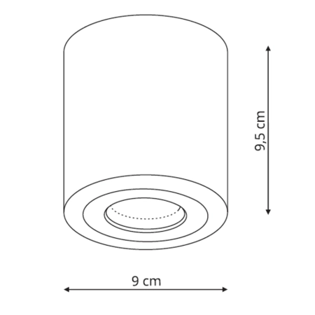 Biała tuba natynkowa GU10 do korytarza LP-6510/1SM XL WH z serii FARO