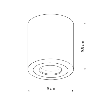 Łazienkowy, czarny spot natynkowy GU10 LP-6510/1SM XL BK z serii FARO