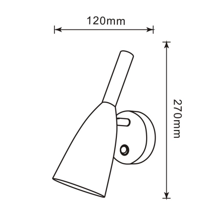 Minimalistyczna lampa ścienna z włącznikiem LP-181/1W BK z serii SOLIN