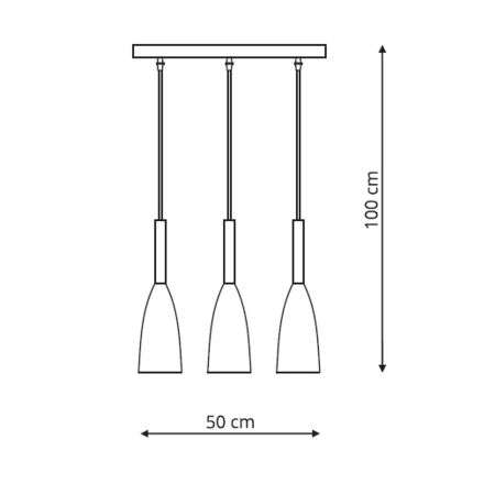 Szara, minimalistyczna lampa wisząca listwa LP-181/3L GR z serii SOLIN