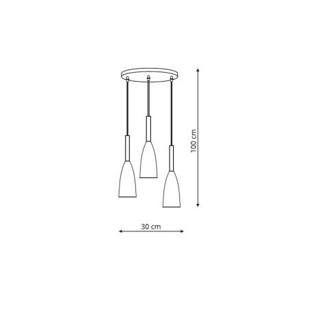 Nowoczesna, czarna lampa wisząca do sypialni LP-181/3P BK z serii SOLIN