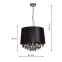 Lampa wisząca glamour, do eleganckiego salonu LP-0412/1P BK z serii VIGO