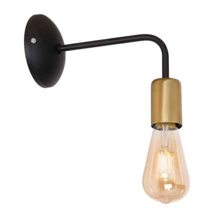 Czarno-złota lampa ścienna o prostym kształcie LX 1059 z serii BRENDA