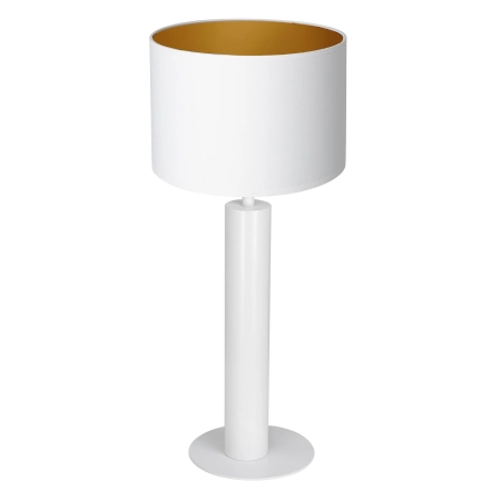 Złoto-biała lampka stołowa z abażurem LX 3662 z serii TABLE LAMPS