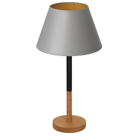 Szara lampka stołowa, stożkowy abażur LX 3756 z serii TABLE LAMPS