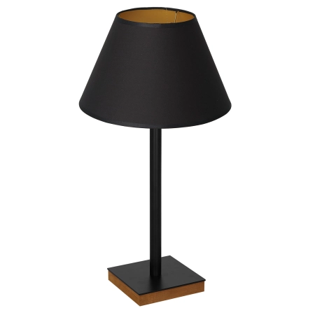 Lampka nocna, czarno-złoty, zwężany abażur LX 3760 z serii TABLE LAMPS