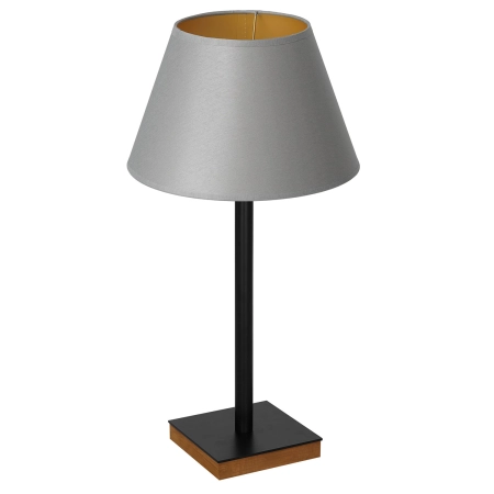 Czarna lampa z szarym, zwężanym abażurem LX 3761 z serii TABLE LAMPS