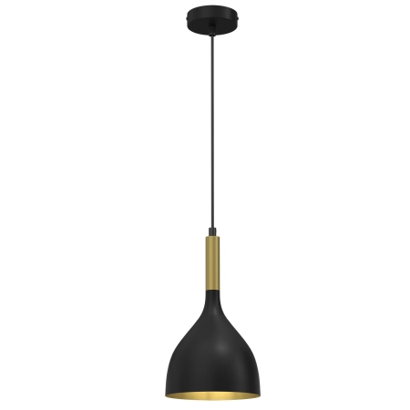 Czarna lampa wisząca, ze złotą ozdobą LX 3890 z serii NOAK
