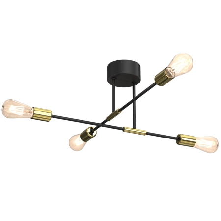 Modernistyczna lampa wisząca, czarno-złota LX 3906 z serii FLAME