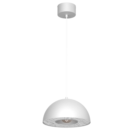 Biała, kopułowa lampa wisząca do kuchni ⌀28cm LX 4527 z serii ELGUND