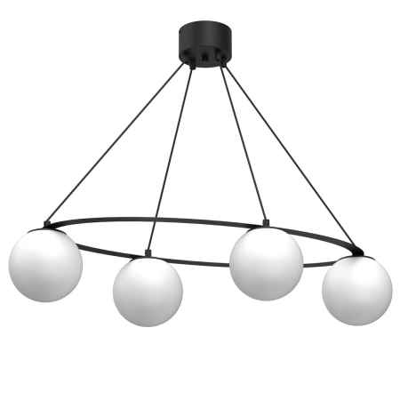 Czarna lampa wisząca z białymi kloszami LX 5584 z serii BALLO