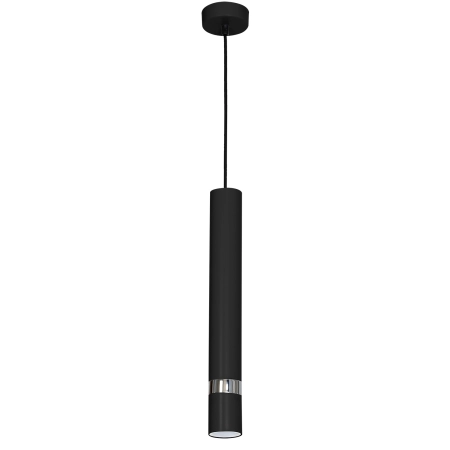 Lampa wisząca, czarno-srebrna tuba LX 9494 z serii RENO