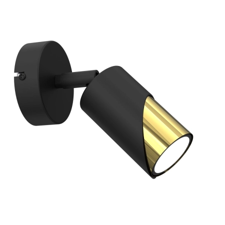 Czarno-złota lampa ścienna krótka tuba LX 9630 z serii SHIFT