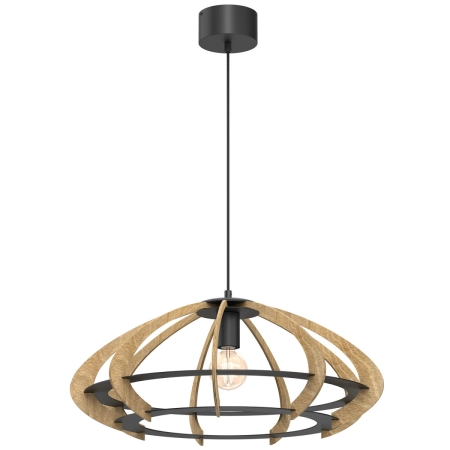 Rustykalna lampa wisząca, drewniany abażur LX 9993 z serii OREBO