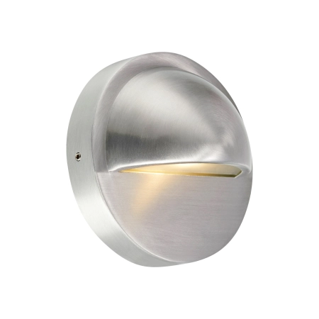 Okrągła, srebrna, zewnętrzna lampa ścienna 107715 z serii GARDEN 24