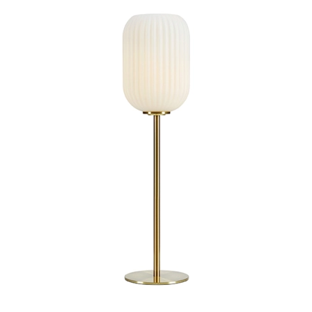 Lampka stołowa ze złotą oprawą i białym kloszem 108251 z serii CAVA