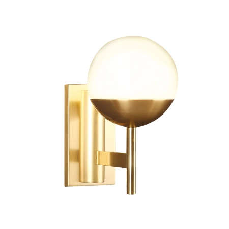 Stylowa, złota lampa ścienna z okrągłym kloszem MX W0207 z serii DALLAS