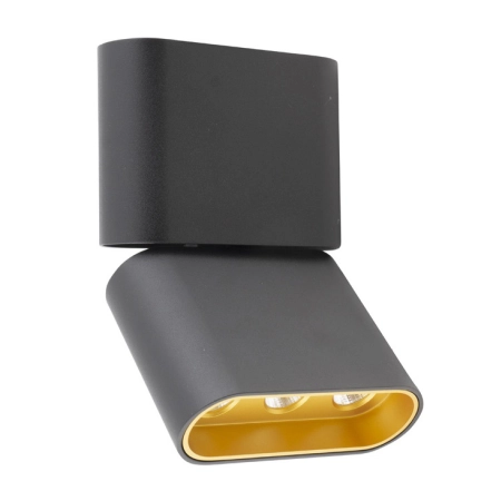 Czarno-złoty spot LED natynkowy, regulowany MX C0150 z serii MARVEL