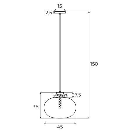 Lampa wisząca z dymionym, płaskim kloszem MX P0515 z serii MOONSTONE - 2