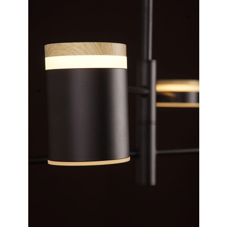 Czarno-drewniana, regulowana lampa LED do salonu MX P0407 z serii PUMA 2