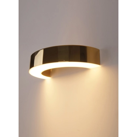 Półokrągła, ledowa lampa ścienna w kolorze złota MX W0276 z serii LOTUS 2