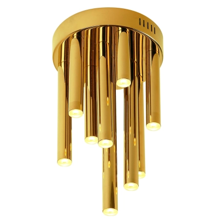 Złoty, ściemnialny plafon Ø20cm LED z tubami MX C0197D z serii ORGANIC PL