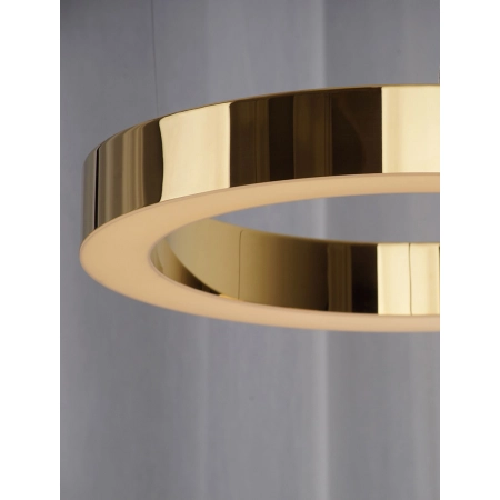 Ściemnialna, okrągła, złota ledowa lampa wisząca MX P0377D z serii LUXURY 2