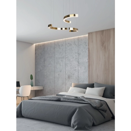 Elegancka, złota lampa LED ze ściemniaczem MX P0394D z serii LOTUS - wizualizacja