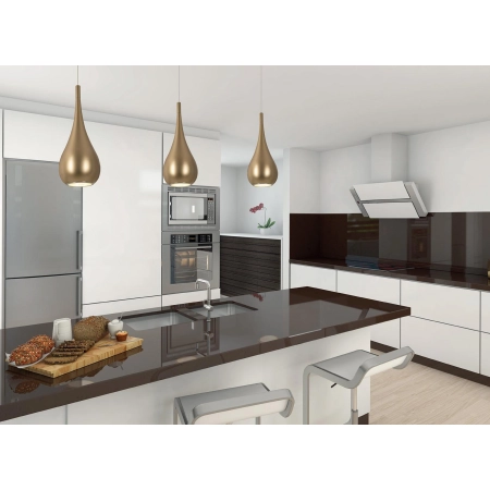 Matowa, złota lampa wisząca, idealna do kuchni MX P0436 z serii DROP - wizualizacja