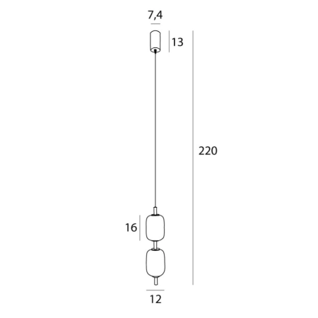 Pionowa, ozdobna lampa wisząca LED MX P0537D z serii ELENA - 3