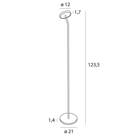 Designerska, czarna lampa podłogowa LED MX F0060 z serii IBIZA - 2