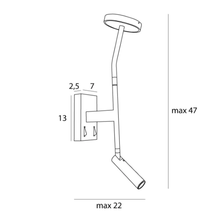 Dwuramienna lampa ścienna do sypialni MX W0349 z serii IBIZA - 2