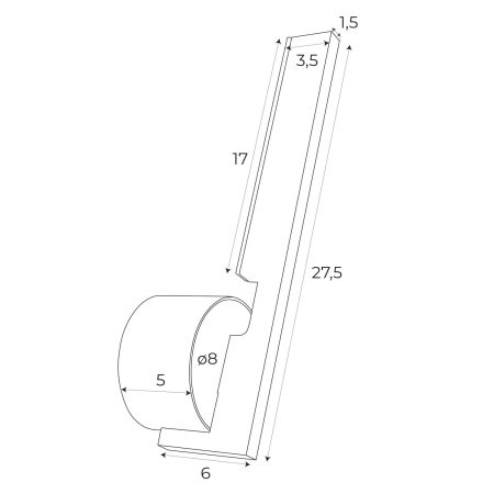 Czarna, minimalistyczna lampa ścienna LED MX W0346 z serii MERANO - 4