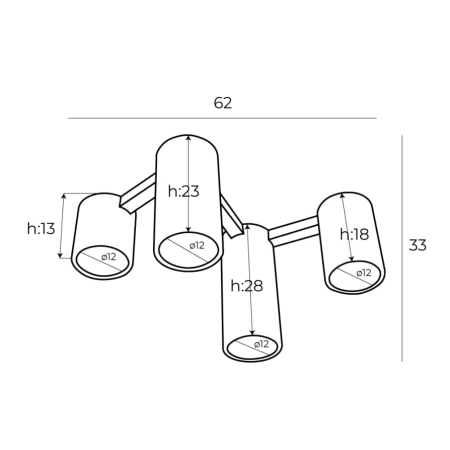 Nowoczesna lampa sufitowa z tubami MX C0227 z serii LAXER - 4