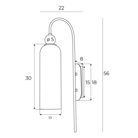 Efektowna lampa ścienna z długim kloszem MX W0333 z serii CAMPANILA - 4