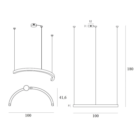 Efektowna, ledowa lampa wisząca do salonu MX P0572D z serii LOTUS - 2