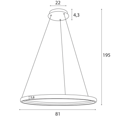 Płaska lampa wisząca LED, regulowany zwis MX P0557 z serii OLED - 3